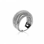 BAGUE ARGENT 925 RHODIE avec Zirconiums Collection "Diamonds"