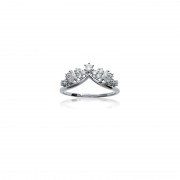 BAGUE ARGENT 925 RHODIE avec Zirconiums "Couronne"