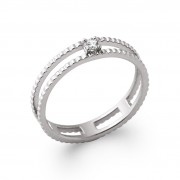 BAGUE ARGENT 925 RHODIE Collection "Diamonds" 
