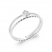 BAGUE ARGENT 925 RHODIE Collection "Diamonds"