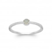 BAGUE ARGENT 925 RHODIE Collection "Pierres véritables" Agate Bleue