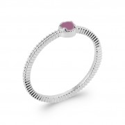 BAGUE ARGENT 925 RHODIE Collection "Pierres véritables" Améthyste