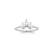 BAGUE ARGENT 925 RHODIE avec Zirconiums Collection "Diamonds"