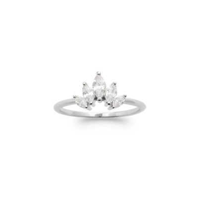 SILVER Ring 925 RHODIE Collection "Diamonds"