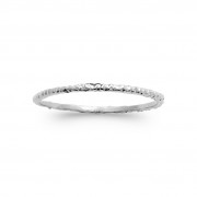 BAGUE ARGENT 925 RHODIE Collection "Martelé"