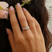BAGUE ARGENT 925 RHODIE avec Zirconiums "Couronne"