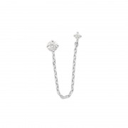 BOUCLE D’OREILLES ARGENT 925 RHODIE (Vendue à l’unité) 2 trous