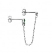 BOUCLE D’OREILLES ARGENT 925 RHODIE (Vendue à l’unité) 2 trous