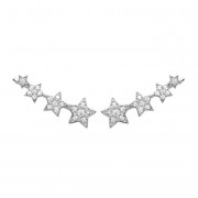 BOUCLES D’OREILLES ARGENT 925 RHODIE "Etoiles" (Contours d’oreilles)