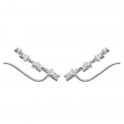 BOUCLES D’OREILLES ARGENT 925 RHODIE "Etoiles" (Contours d’oreilles)