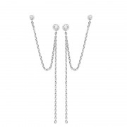 BOUCLES D’OREILLES ARGENT 925 RHODIE 2 trous