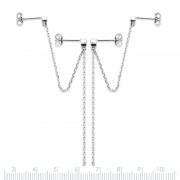 BOUCLES D’OREILLES ARGENT 925 RHODIE 2 trous