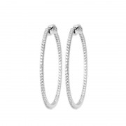 BOUCLES D’OREILLES ARGENT 925 RHODIE Collection "Diamonds"