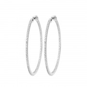 BOUCLES D’OREILLES ARGENT 925 RHODIE Collection "Diamonds"