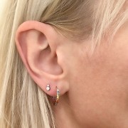 BOUCLES D’OREILLES ARGENT 925 RHODIE Collection "Diamonds"