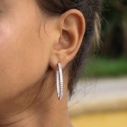 BOUCLES D’OREILLES ARGENT 925 RHODIE Collection "Diamonds"