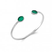 BRACELET ARGENT 925 RHODIE Collection "Pierres véritables" AGATE