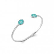 BRACELET ARGENT 925 RHODIE Collection "Pierres véritables" AMAZONITE