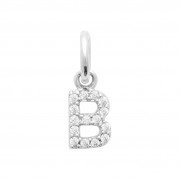 Pendentif "Lettres" Argent 925 Rhodié / Zirconium