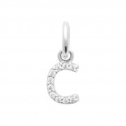 Pendentif "Lettres" Argent 925 Rhodié / Zirconium