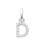Pendentif "Lettres" Argent 925 Rhodié / Zirconium