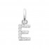 Rhodium-plated sterling silver pendant "Lettres" with zirconium Rhodium-plated sterling silver pendant "Lettres" with zirconium