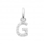 Pendentif "Lettres" Argent 925 Rhodié / Zirconium