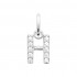 Rhodium-plated sterling silver pendant "Lettres" with zirconium Rhodium-plated sterling silver pendant "Lettres" with zirconium