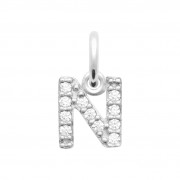 Pendentif "Lettres" Argent 925 Rhodié / Zirconium