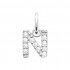 Rhodium-plated sterling silver pendant "Lettres" with zirconium Rhodium-plated sterling silver pendant "Lettres" with zirconium