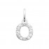 Rhodium-plated sterling silver pendant "Lettres" with zirconium Rhodium-plated sterling silver pendant "Lettres" with zirconium