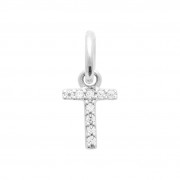 Pendentif "Lettres" Argent 925 Rhodié / Zirconium