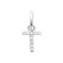 Rhodium-plated sterling silver pendant "Lettres" with zirconium Rhodium-plated sterling silver pendant "Lettres" with zirconium