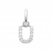Pendentif "Lettres" Argent 925 Rhodié / Zirconium