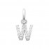 Rhodium-plated sterling silver pendant "Lettres" with zirconium Rhodium-plated sterling silver pendant "Lettres" with zirconium