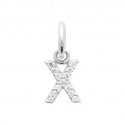 Pendentif "Lettres" Argent 925 Rhodié / Zirconium