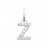 Rhodium-plated sterling silver pendant "Lettres" with zirconium Rhodium-plated sterling silver pendant "Lettres" with zirconium