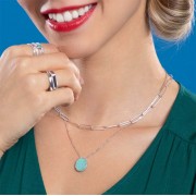 COLLIER ARGENT 925 RHODIE Collection "Pierres véritables" AMAZONITE