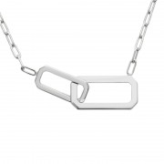 COLLIER ARGENT 925 RHODIE Collection "Trombone"