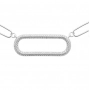 COLLIER ARGENT 925 RHODIE Collection "Trombone" avec zirconiums