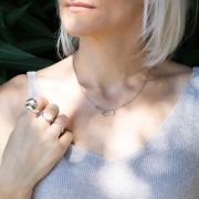 COLLIER ARGENT 925 RHODIE Collection "Trombone"