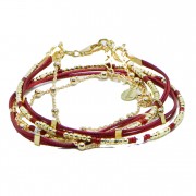 Bracelet 2 tours Accord de duo composé Argent 925 Plaqué or