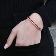 Bracelet Sempre & Moderato Argent 925 Plaqué or 4 Pierre Grenat