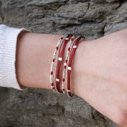 Bracelet 2 tours Accord de duo composé Argent 925