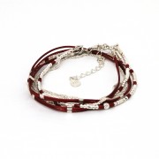 Bracelet 2 tours Accord de duo composé Argent 925