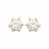 Earrings Gold plated 18Kt Serti clos 6 griffes ronds Ø 4 Earrings Gold plated 18Kt Serti clos 6 griffes ronds Ø 4