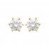 Earrings Gold plated 18Kt Serti clos 6 griffes ronds Ø 7 Earrings Gold plated 18Kt Serti clos 6 griffes ronds Ø 7