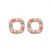 BOUCLES D'OREILLES Plaqué or Collection "Diamonds" (avec l’oxyde de zirconium)