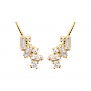 BOUCLES D'OREILLES Plaqué or Collection "Diamonds" (avec l’oxyde de zirconium)