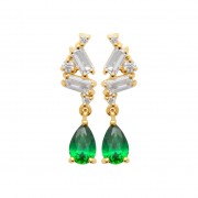 BOUCLES D'OREILLES Plaqué or Collection "Diamonds" (avec l’oxyde de zirconium)